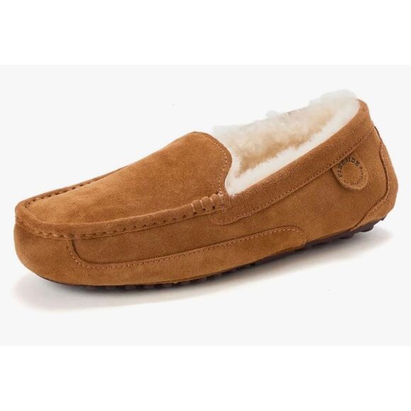 Fireside By Dearfoams Men\'s Melbourne Genuine Shearling Moccasin Slippers -9 main image 4